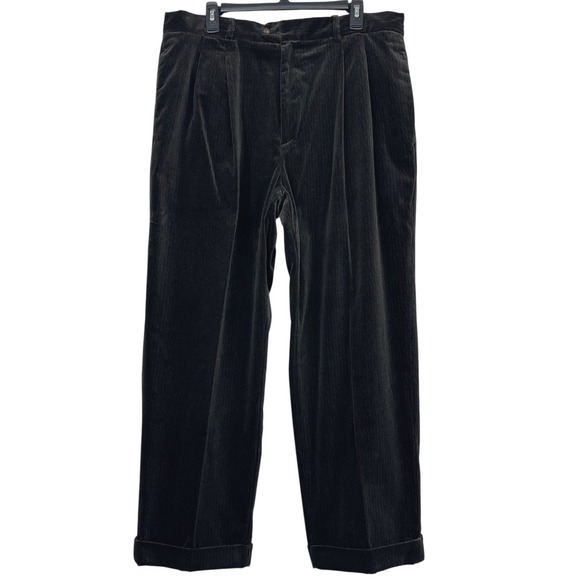 Ermenegildo Zegna Gilberto CORDUROY Pants Size 56 36x30 Soft Charcoal Italy Made